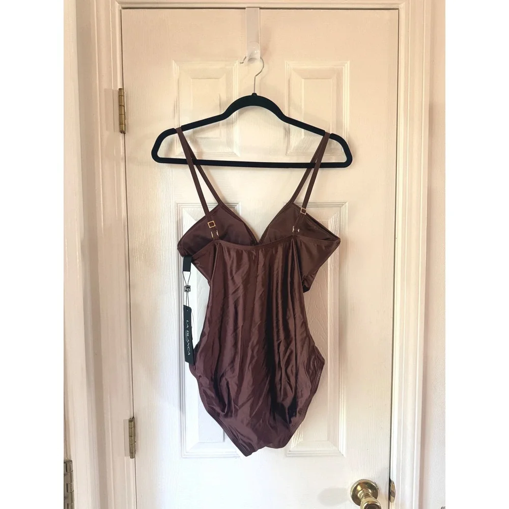 La Blanca Earth Goddess V Neck One Piece Swimsuit Truffle Brown LB6RR09-TRF 10